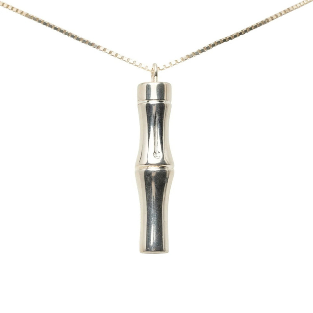 Gucci Bamboo Chain Pendant Long Necklace, SV925 Silver, Women's GUCCI